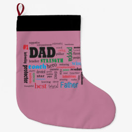 Calcetín Navideño Pequeño Mejor Nube de Palabras de Papá