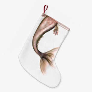 Calcetín Navideño Pequeño Mermaid Posh Tail Dusty Terracotta Peach Sheen