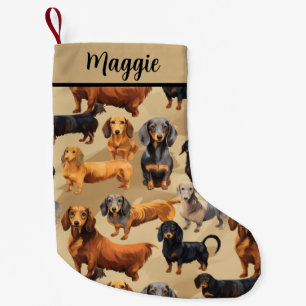 Calcetín Navideño Pequeño Merry & Bright Dachshund
