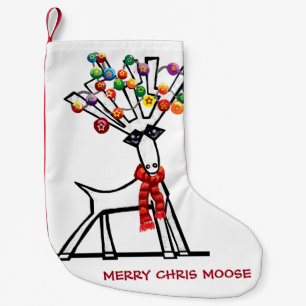 Calcetín Navideño Pequeño Merry Chris Moose