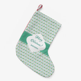 Calcetín Navideño Pequeño Merry Christmas Tree Mint Green Monograma