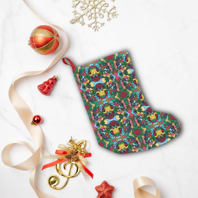 CALCETÍN NAVIDEÑO PEQUEÑO MERRY NAVIDAD NEUROGRÁFICA Y NEGRO (Subido por el creador)