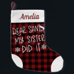 Calcetín Navideño Pequeño Mi Hermana Lo Hizo Muy Gracioso<br><div class="desc">Mi Hermana Lo Hizo Con Navidades Graciosos.</div>
