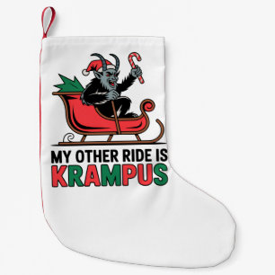Calcetín Navideño Pequeño Mi otro vehículo es el trineo de Krampus Krampus