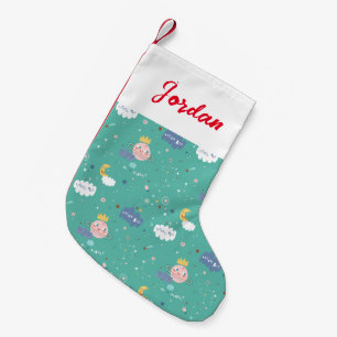 Calcetín Navideño Pequeño Mi planeta sueño grande pequeño patrón