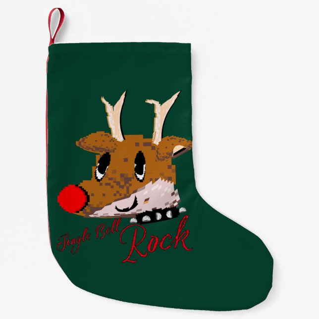 Calcetín Navideño Pequeño Mikitiez jinglebellrock punk gothmas reindeer (Anverso)