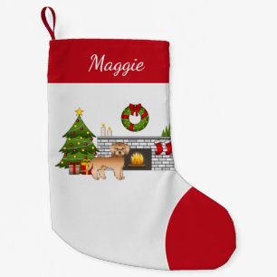 Calcetín Navideño Pequeño Mini Goldendoodle albaricoque - Habitación festiva