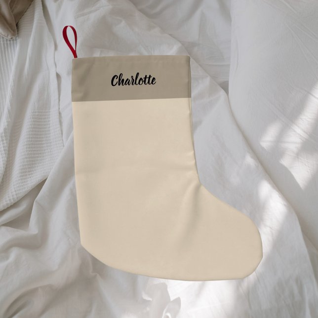 Calcetín Navideño Pequeño Minimalista moderno beige (Subido por el creador)