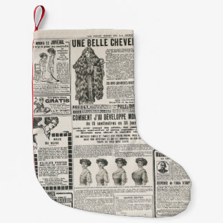 Calcetín Navideño Pequeño Moda de París de 1919: página de un periódico anti