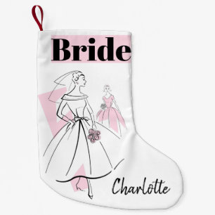 Calcetín Navideño Pequeño Moda Novia Novia Rosa Mordeada multi-back