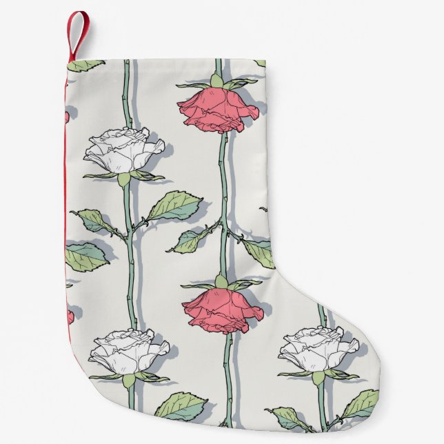 Calcetín Navideño Pequeño Modelo sin soldadura de Rosa (Anverso)