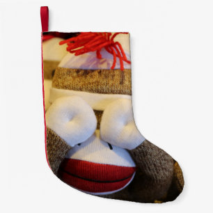 Calcetín Navideño Pequeño Mono de media luna