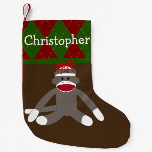 Calcetín Navideño Pequeño Mono de Sock Silly Personalizado