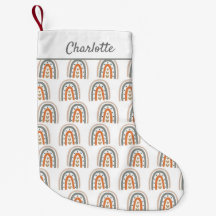 Monograma blanco beige marrón arcoiris moderno