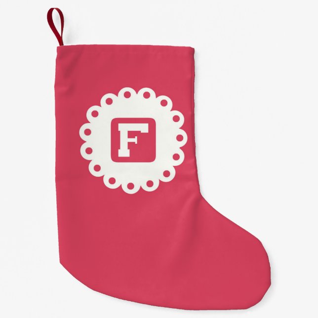CALCETÍN NAVIDEÑO PEQUEÑO MONOGRAMA "F" (Anverso)