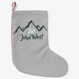 Calcetín Navideño Pequeño Monograma personalizable de la gama de montañas di