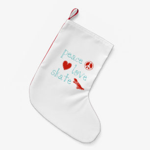 Calcetín Navideño Pequeño Monopatín del amor de la paz