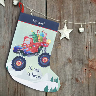 Calcetín Navideño Pequeño Monster navidad Camión Santa Nombre