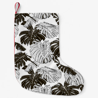 Calcetín Navideño Pequeño Monstera deja un patrón sin fisuras