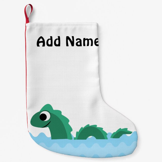 Calcetín Navideño Pequeño Monstruo del mar de Cute (Anverso)