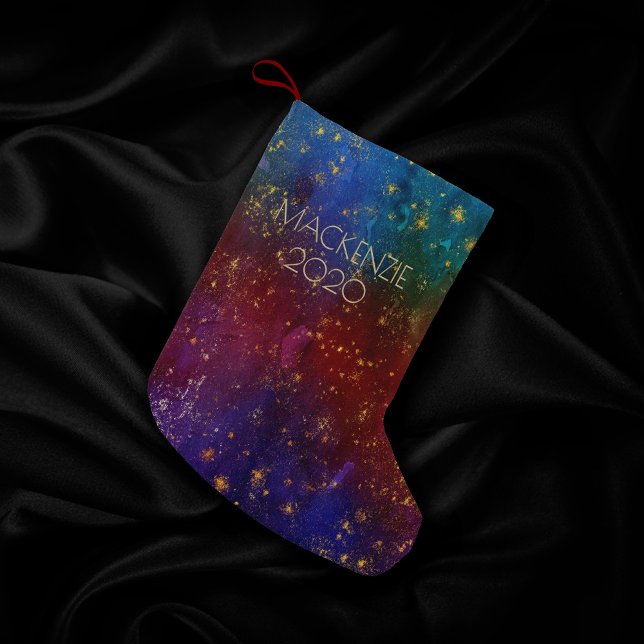Calcetín Navideño Pequeño Moody Ombre | Psychedelic Grunge Stardust Custom (Subido por el creador)