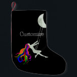 Calcetín Navideño Pequeño Moon Swinging Redhead Thunder_Cove<br><div class="desc">Cambiando a la luna una hembra multicolor haciendo lo suyo,  personalizar con tu propio saludo,  nombre,  mensaje,  etc</div>