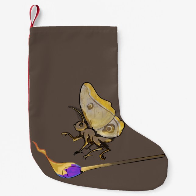 Calcetín Navideño Pequeño Moth a una llama (Anverso)
