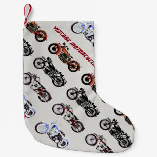 CALCETÍN NAVIDEÑO PEQUEÑO MOTOCICLETAS DEL VINTAGE