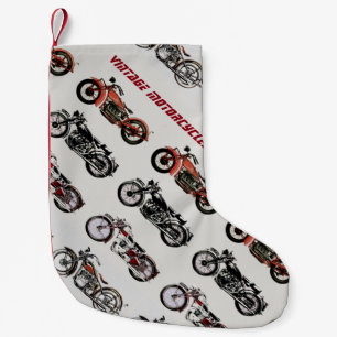 CALCETÍN NAVIDEÑO PEQUEÑO MOTOCICLETAS DEL VINTAGE