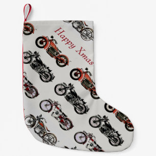 CALCETÍN NAVIDEÑO PEQUEÑO MOTOCICLETAS DEL VINTAGE