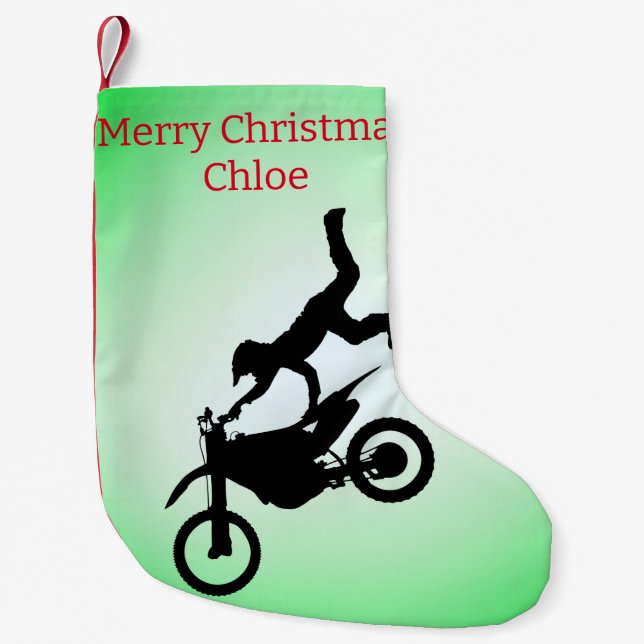 Calcetín Navideño Pequeño Motocross (Anverso)