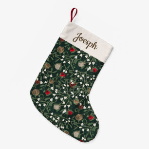 Calcetín Navideño Pequeño Muérdago verde y adorno Navidades caprichosas