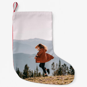 Calcetín Navideño Pequeño Mujer con abrigo marrón