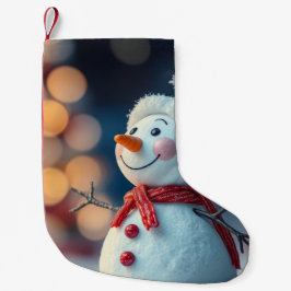 Calcetín Navideño Pequeño muñeco de nieve