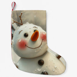 Calcetín Navideño Pequeño muñeco de nieve
