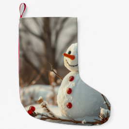 Calcetín Navideño Pequeño muñeco de nieve