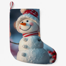 Calcetín Navideño Pequeño muñeco de nieve