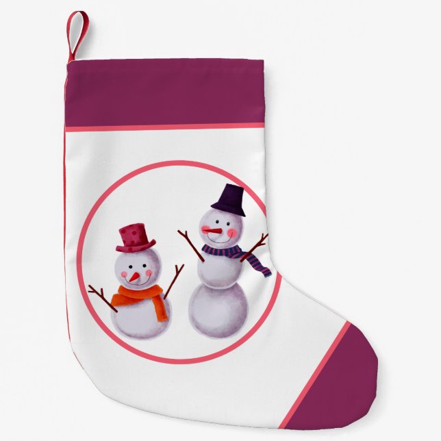 Calcetín Navideño Pequeño Muñeco de nieve   (Anverso)