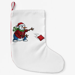 Calcetín Navideño Pequeño Muñeco de nieve Cornhole Navidad 2026 Fiesta de co