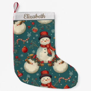 Calcetín Navideño Pequeño Muñeco de nieve de Navidad adorable