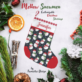 Calcetín Navideño Pequeño Muñecos de nieve suaves - Navidad personalizable e