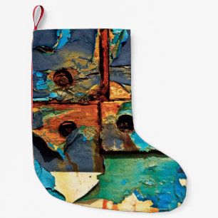 Calcetín Navideño Pequeño Muro de concreto con pintura abstracta