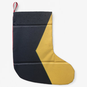 Calcetín Navideño Pequeño Muro de pintura negro y amarillo