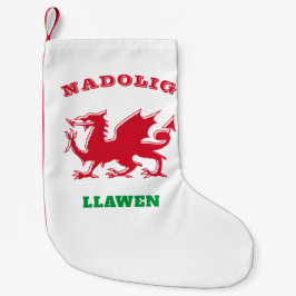 Calcetín Navideño Pequeño Nadolig Llawen Welsh Feliz Navidad Simple Celta