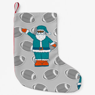 Calcetín Navideño Pequeño naranja azul verde azulado xmas negro santa claus