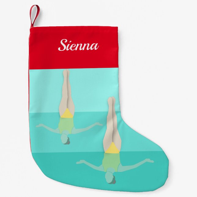 Calcetín Navideño Pequeño Natación artística (Anverso)