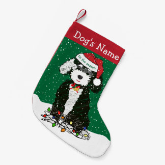 Calcetín Navideño Pequeño Naughty Bernedoodle personalizado