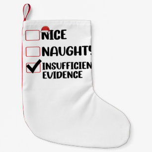Calcetín Navideño Pequeño Navidad Bien Mal Evidencia Insuficiente