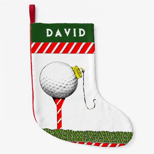 Calcetín Navideño Pequeño Navidad de Golf (Anverso)