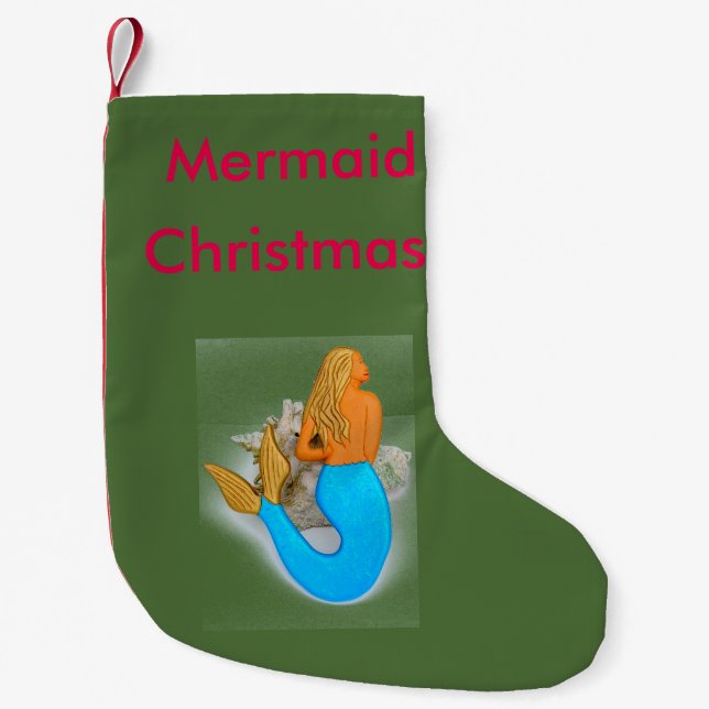 Calcetín Navideño Pequeño navidad de la sirena (Anverso)